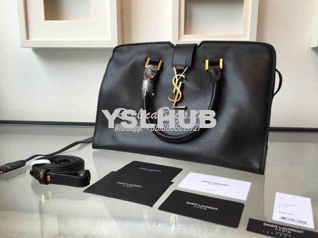 Replica YSL Yves Saint Laurent Cabas Y Calfskin Black Leather Tote Bag 2