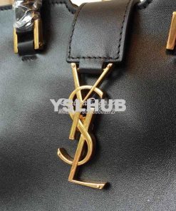 Replica YSL Yves Saint Laurent Cabas Y Calfskin Black Leather Tote Bag