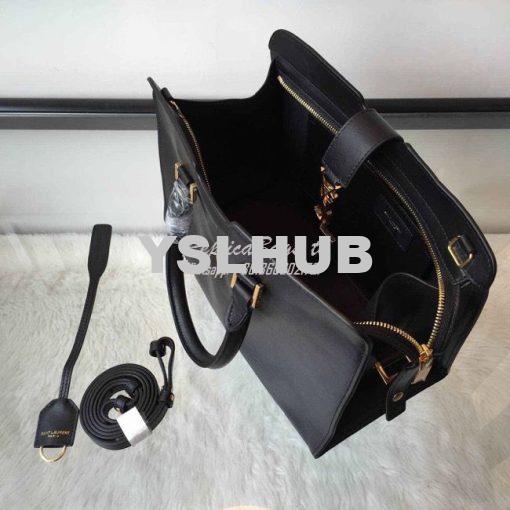 Replica YSL Yves Saint Laurent Cabas Y Calfskin Black Leather Tote Bag 4