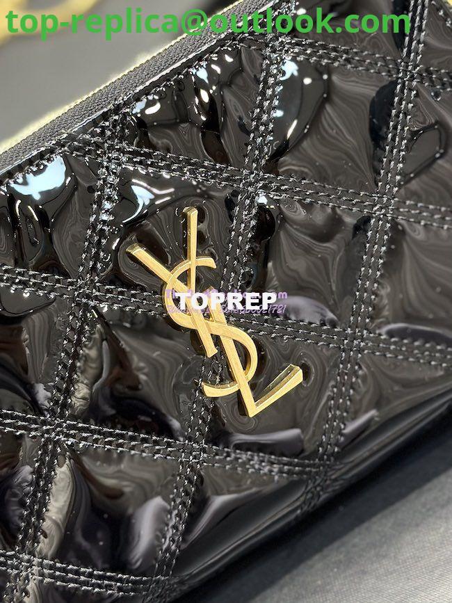 Replica Saint Laurent YSL Becky Double-Zip Pouch in Quilted Lambskin 608941 Black Patent 4 Replica Saint Laurent YSL Becky Double-Zip Pouch in Quilted Lambskin 608941 Black Patent 4