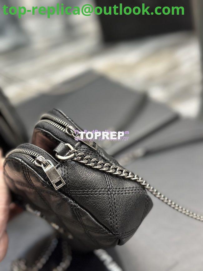 Replica Saint Laurent YSL Becky Double-Zip Pouch in Quilted Lambskin 608941 Black with Silver 7 Replica Saint Laurent YSL Becky Double-Zip Pouch in Quilted Lambskin 608941 Black with Silver 7