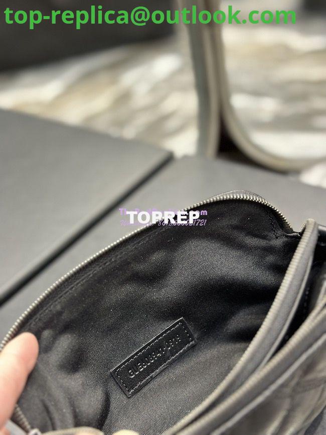 Replica Saint Laurent YSL Becky Double-Zip Pouch in Quilted Lambskin 608941 Black with Silver 10 Replica Saint Laurent YSL Becky Double-Zip Pouch in Quilted Lambskin 608941 Black with Silver 10