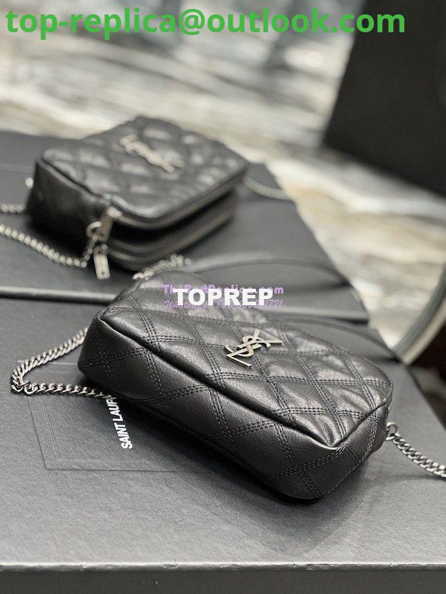 Replica Saint Laurent YSL Becky Double-Zip Pouch in Quilted Lambskin 608941 Black with Silver 11 Replica Saint Laurent YSL Becky Double-Zip Pouch in Quilted Lambskin 608941 Black with Silver 11