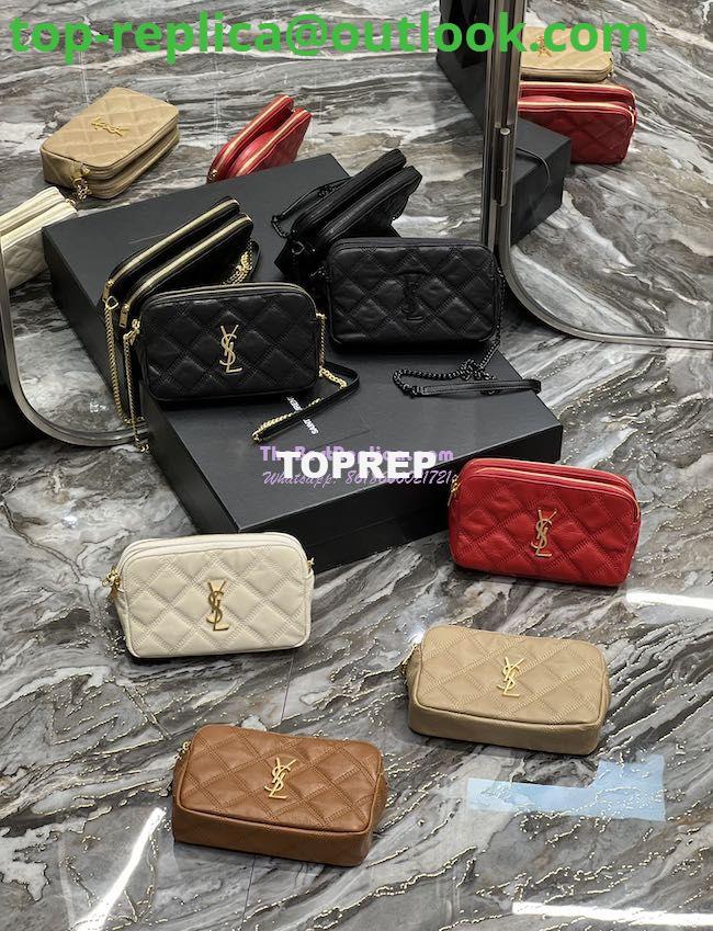 Replica Saint Laurent YSL Becky Double-Zip Pouch in Quilted Lambskin 608941 Beige Replica Saint Laurent YSL Becky Double-Zip Pouch in Quilted Lambskin 608941 Beige