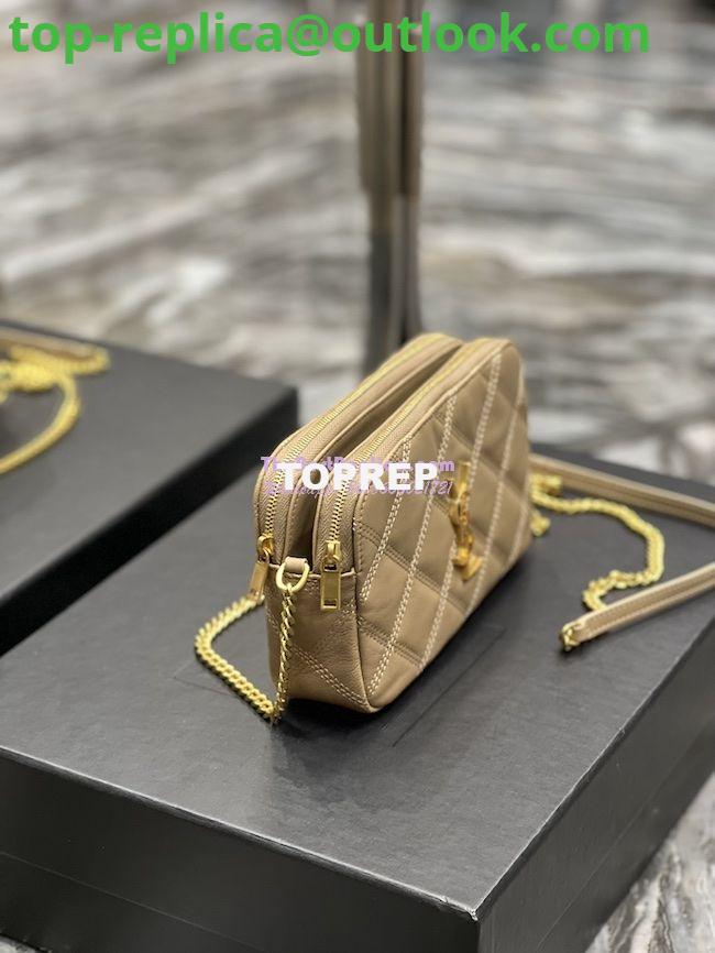 Replica Saint Laurent YSL Becky Double-Zip Pouch in Quilted Lambskin 608941 Beige 4 Replica Saint Laurent YSL Becky Double-Zip Pouch in Quilted Lambskin 608941 Beige 4