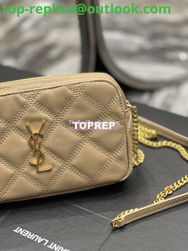 Replica Saint Laurent YSL Becky Double-Zip Pouch in Quilted Lambskin 608941 Beige 6 Replica Saint Laurent YSL Becky Double-Zip Pouch in Quilted Lambskin 608941 Beige 6