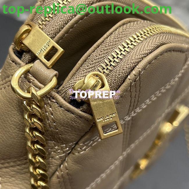 Replica Saint Laurent YSL Becky Double-Zip Pouch in Quilted Lambskin 608941 Beige 8 Replica Saint Laurent YSL Becky Double-Zip Pouch in Quilted Lambskin 608941 Beige 8