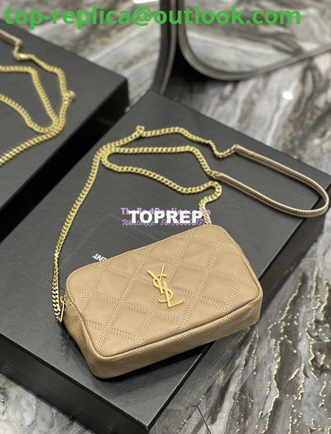 Replica Saint Laurent YSL Becky Double-Zip Pouch in Quilted Lambskin 608941 Beige 9 Replica Saint Laurent YSL Becky Double-Zip Pouch in Quilted Lambskin 608941 Beige 9