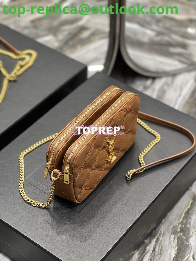 Replica Saint Laurent YSL Becky Double-Zip Pouch in Quilted Lambskin 608941 Caramel 3 Replica Saint Laurent YSL Becky Double-Zip Pouch in Quilted Lambskin 608941 Caramel 3