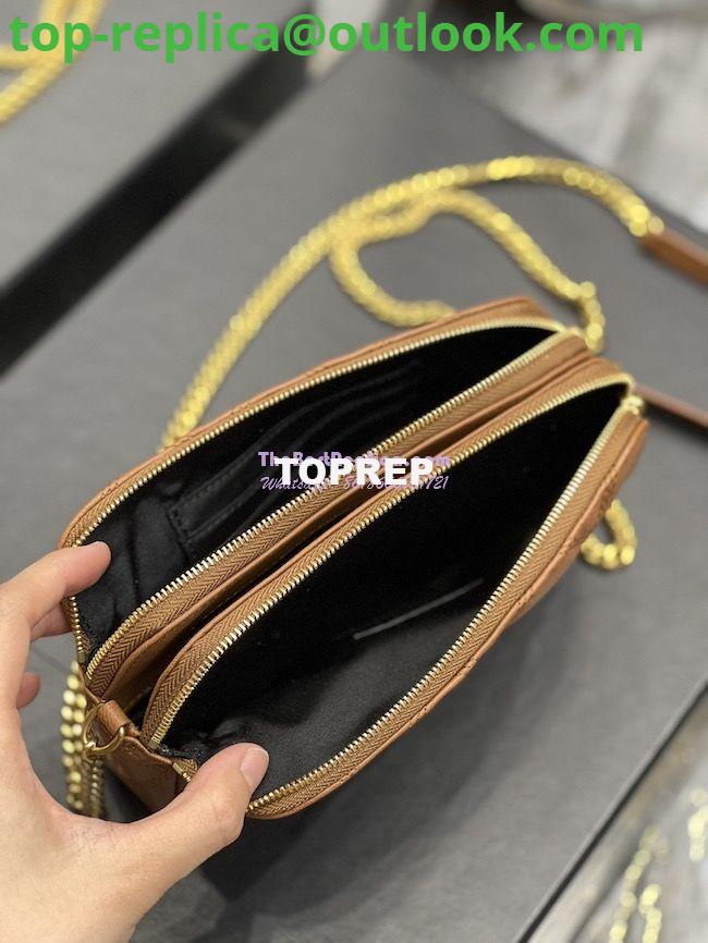 Replica Saint Laurent YSL Becky Double-Zip Pouch in Quilted Lambskin 608941 Caramel 7 Replica Saint Laurent YSL Becky Double-Zip Pouch in Quilted Lambskin 608941 Caramel 7