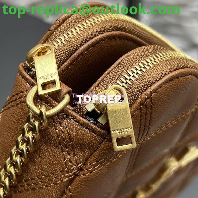 Replica Saint Laurent YSL Becky Double-Zip Pouch in Quilted Lambskin 608941 Caramel 9 Replica Saint Laurent YSL Becky Double-Zip Pouch in Quilted Lambskin 608941 Caramel 9