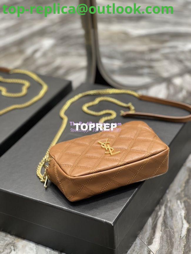 Replica Saint Laurent YSL Becky Double-Zip Pouch in Quilted Lambskin 608941 Caramel 10 Replica Saint Laurent YSL Becky Double-Zip Pouch in Quilted Lambskin 608941 Caramel 10