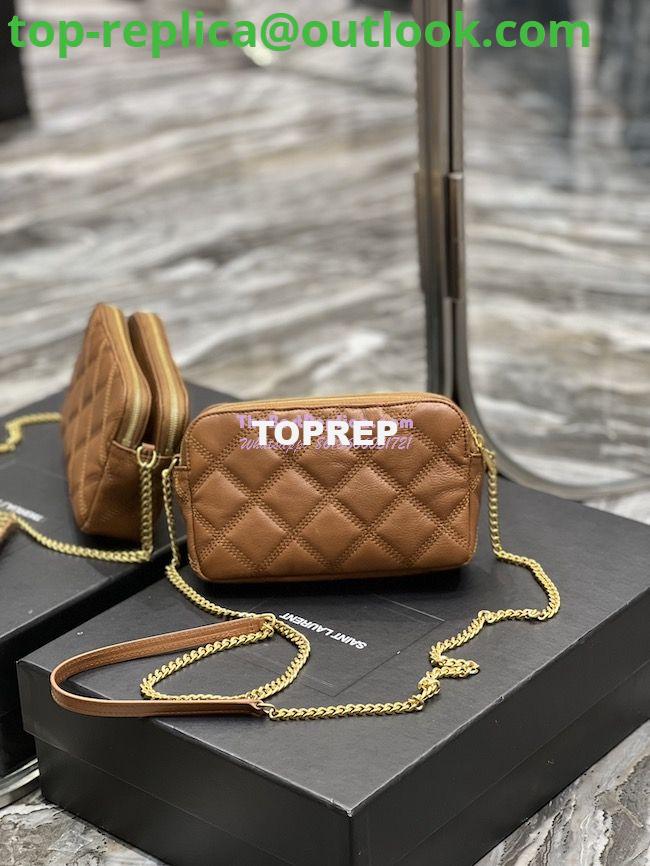 Replica Saint Laurent YSL Becky Double-Zip Pouch in Quilted Lambskin 608941 Caramel 11 Replica Saint Laurent YSL Becky Double-Zip Pouch in Quilted Lambskin 608941 Caramel 11