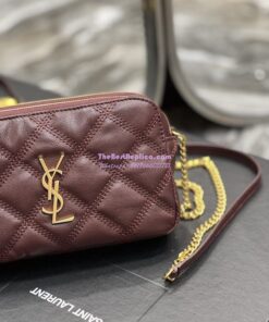 Replica Saint Laurent YSL Becky Double-Zip Pouch in Quilted Lambskin 608941 Wine 2 Replica Saint Laurent YSL Becky Double-Zip Pouch in Quilted Lambskin 608941 Wine 2