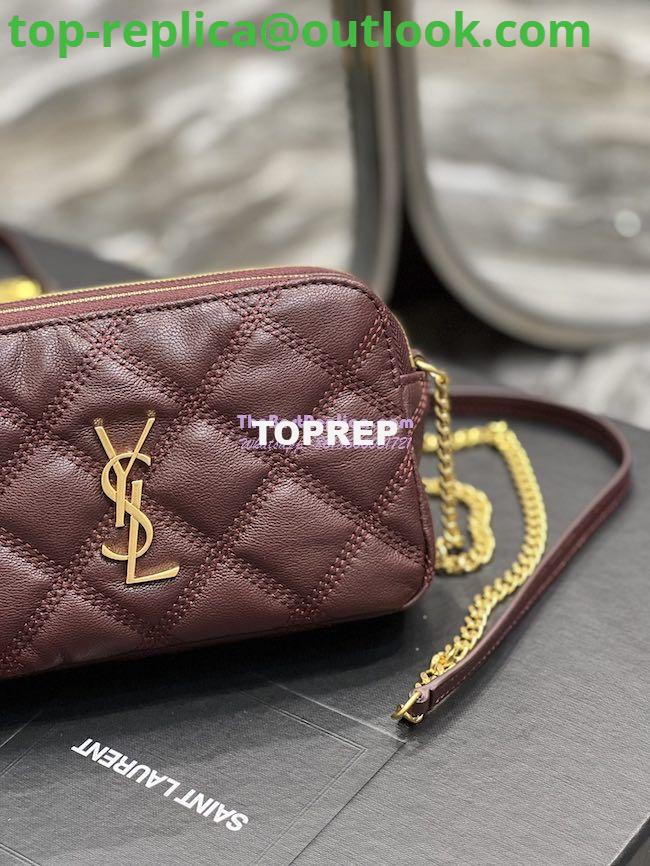 Replica Saint Laurent YSL Becky Double-Zip Pouch in Quilted Lambskin 608941 Wine 2 Replica Saint Laurent YSL Becky Double-Zip Pouch in Quilted Lambskin 608941 Wine 2