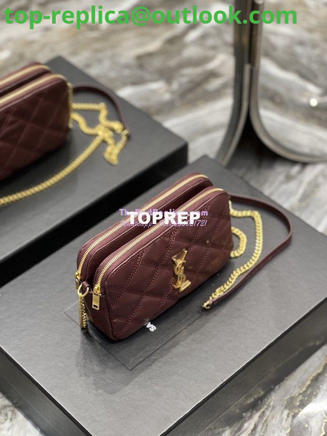 Replica Saint Laurent YSL Becky Double-Zip Pouch in Quilted Lambskin 608941 Wine 3 Replica Saint Laurent YSL Becky Double-Zip Pouch in Quilted Lambskin 608941 Wine 3
