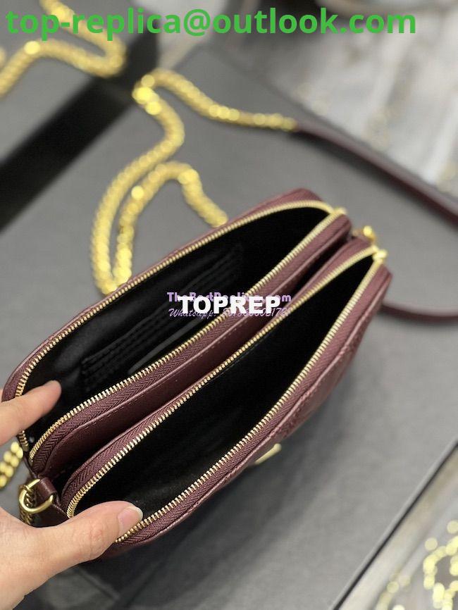 Replica Saint Laurent YSL Becky Double-Zip Pouch in Quilted Lambskin 608941 Wine 7 Replica Saint Laurent YSL Becky Double-Zip Pouch in Quilted Lambskin 608941 Wine 7