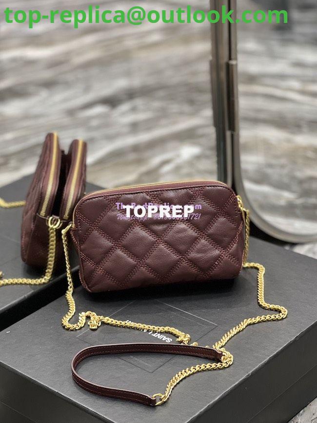 Replica Saint Laurent YSL Becky Double-Zip Pouch in Quilted Lambskin 608941 Wine 9 Replica Saint Laurent YSL Becky Double-Zip Pouch in Quilted Lambskin 608941 Wine 9