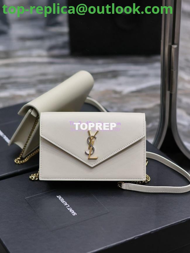 Replica YSL Saint Laurent Cassandre Envelope Chain Wallet In Smooth Leather 743050 Blanc Replica YSL Saint Laurent Cassandre Envelope Chain Wallet In Smooth Leather 743050 Blanc