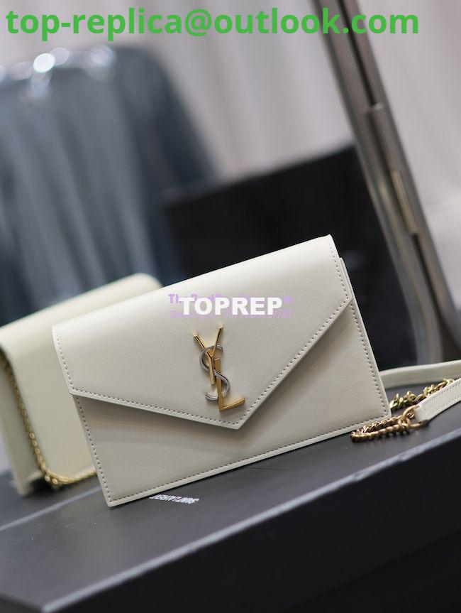 Replica YSL Saint Laurent Cassandre Envelope Chain Wallet In Smooth Leather 743050 Blanc 2 Replica YSL Saint Laurent Cassandre Envelope Chain Wallet In Smooth Leather 743050 Blanc 2