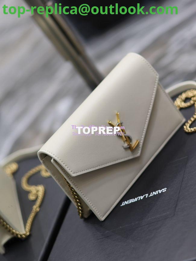 Replica YSL Saint Laurent Cassandre Envelope Chain Wallet In Smooth Leather 743050 Blanc 3 Replica YSL Saint Laurent Cassandre Envelope Chain Wallet In Smooth Leather 743050 Blanc 3