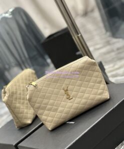 Replica YSL Saint Laurent Gaby Cosmetic Pouch In Quilted Leather 7339551 Beige 2 Replica YSL Saint Laurent Gaby Cosmetic Pouch In Quilted Leather 7339551 Beige 2
