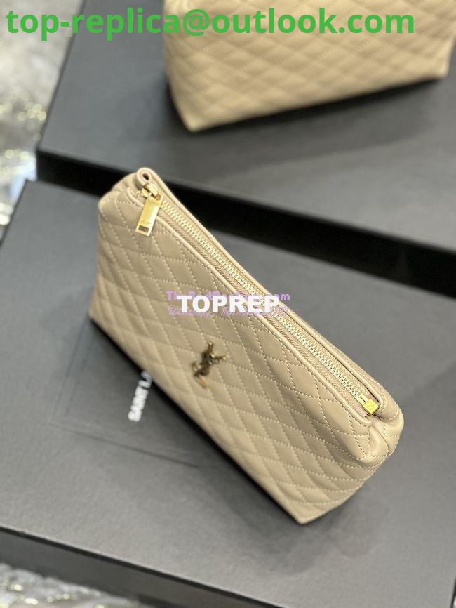 Replica YSL Saint Laurent Gaby Cosmetic Pouch In Quilted Leather 7339551 Beige 4 Replica YSL Saint Laurent Gaby Cosmetic Pouch In Quilted Leather 7339551 Beige 4