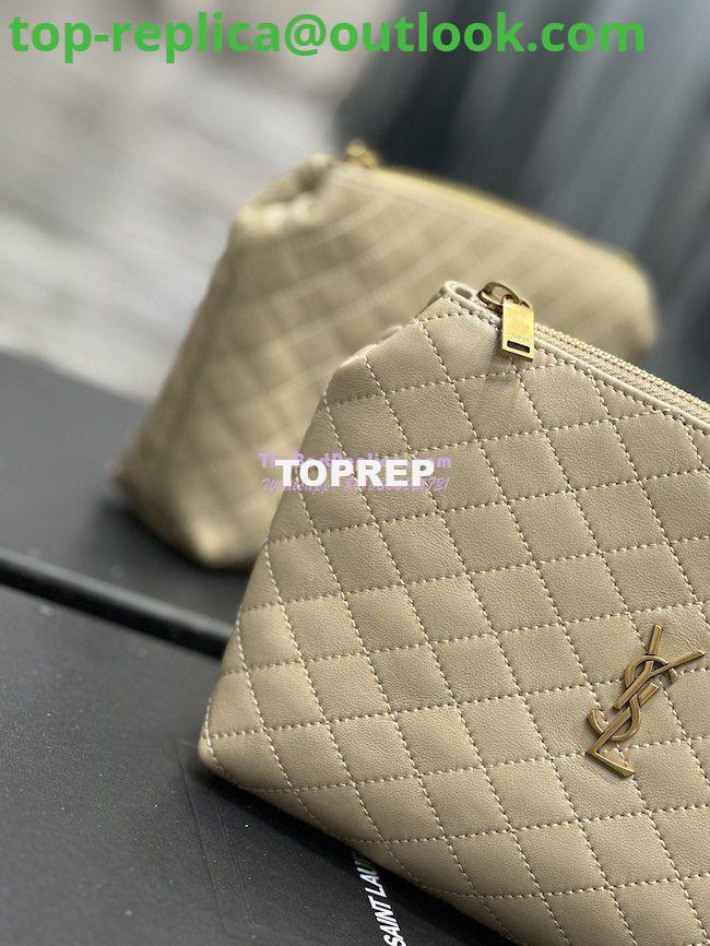 Replica YSL Saint Laurent Gaby Cosmetic Pouch In Quilted Leather 7339551 Beige 5 Replica YSL Saint Laurent Gaby Cosmetic Pouch In Quilted Leather 7339551 Beige 5