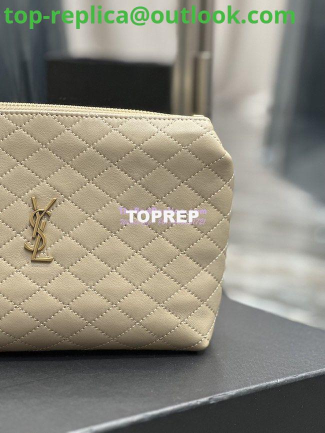 Replica YSL Saint Laurent Gaby Cosmetic Pouch In Quilted Leather 7339551 Beige 6 Replica YSL Saint Laurent Gaby Cosmetic Pouch In Quilted Leather 7339551 Beige 6