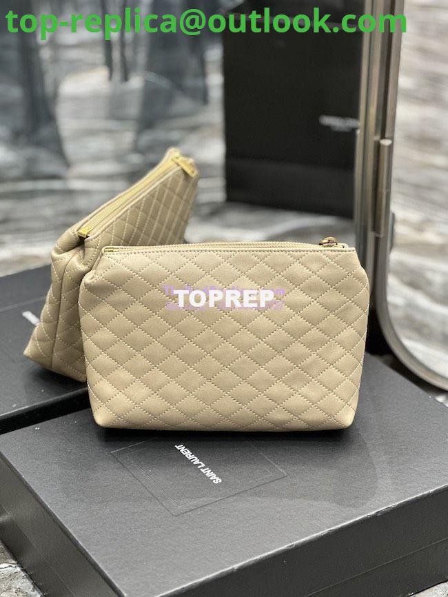 Replica YSL Saint Laurent Gaby Cosmetic Pouch In Quilted Leather 7339551 Beige 10 Replica YSL Saint Laurent Gaby Cosmetic Pouch In Quilted Leather 7339551 Beige 10