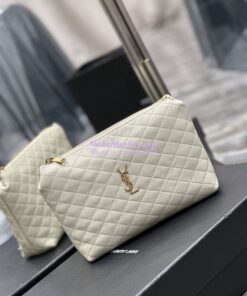 Replica YSL Saint Laurent Gaby Cosmetic Pouch In Quilted Leather 7339551 Blanc 2 Replica YSL Saint Laurent Gaby Cosmetic Pouch In Quilted Leather 7339551 Blanc 2