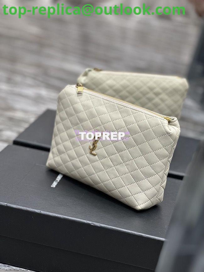 Replica YSL Saint Laurent Gaby Cosmetic Pouch In Quilted Leather 7339551 Blanc 4 Replica YSL Saint Laurent Gaby Cosmetic Pouch In Quilted Leather 7339551 Blanc 4