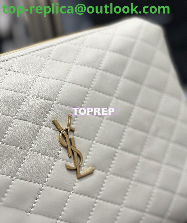 Replica YSL Saint Laurent Gaby Cosmetic Pouch In Quilted Leather 7339551 Blanc 5 Replica YSL Saint Laurent Gaby Cosmetic Pouch In Quilted Leather 7339551 Blanc 5