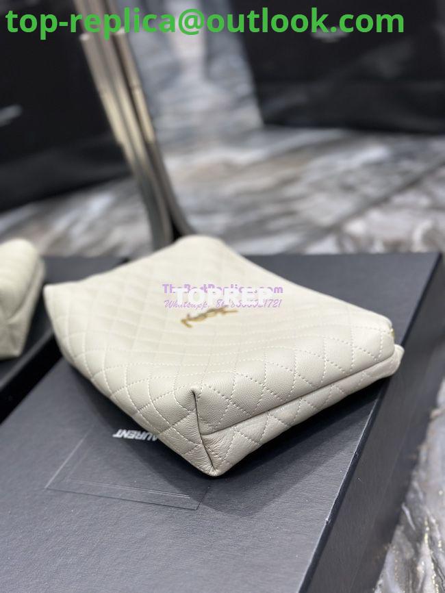 Replica YSL Saint Laurent Gaby Cosmetic Pouch In Quilted Leather 7339551 Blanc 7 Replica YSL Saint Laurent Gaby Cosmetic Pouch In Quilted Leather 7339551 Blanc 7