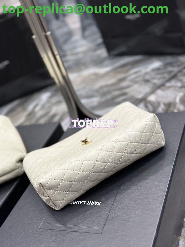 Replica YSL Saint Laurent Gaby Cosmetic Pouch In Quilted Leather 7339551 Blanc 9 Replica YSL Saint Laurent Gaby Cosmetic Pouch In Quilted Leather 7339551 Blanc 9