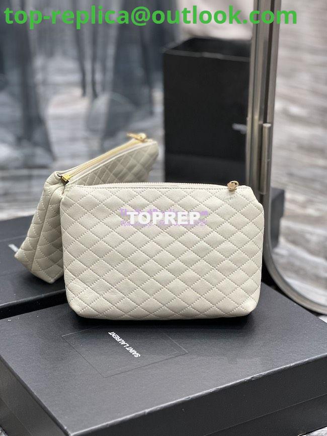 Replica YSL Saint Laurent Gaby Cosmetic Pouch In Quilted Leather 7339551 Blanc 10 Replica YSL Saint Laurent Gaby Cosmetic Pouch In Quilted Leather 7339551 Blanc 10