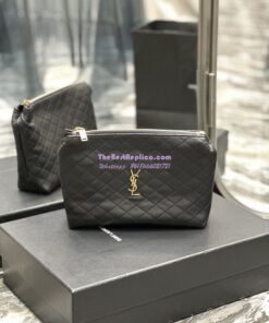 Replica YSL Saint Laurent Gaby Cosmetic Pouch In Quilted Leather 7339551 Black 2 Replica YSL Saint Laurent Gaby Cosmetic Pouch In Quilted Leather 7339551 Black 2