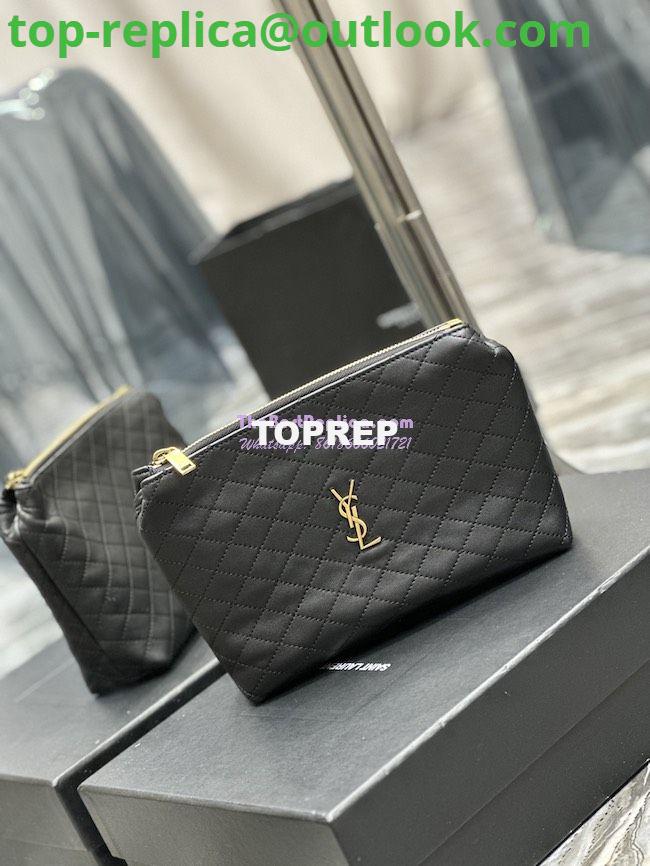 Replica YSL Saint Laurent Gaby Cosmetic Pouch In Quilted Leather 7339551 Black 3 Replica YSL Saint Laurent Gaby Cosmetic Pouch In Quilted Leather 7339551 Black 3