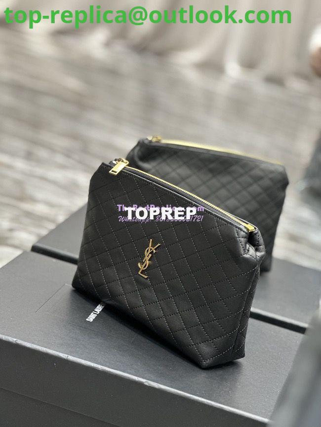 Replica YSL Saint Laurent Gaby Cosmetic Pouch In Quilted Leather 7339551 Black 5 Replica YSL Saint Laurent Gaby Cosmetic Pouch In Quilted Leather 7339551 Black 5