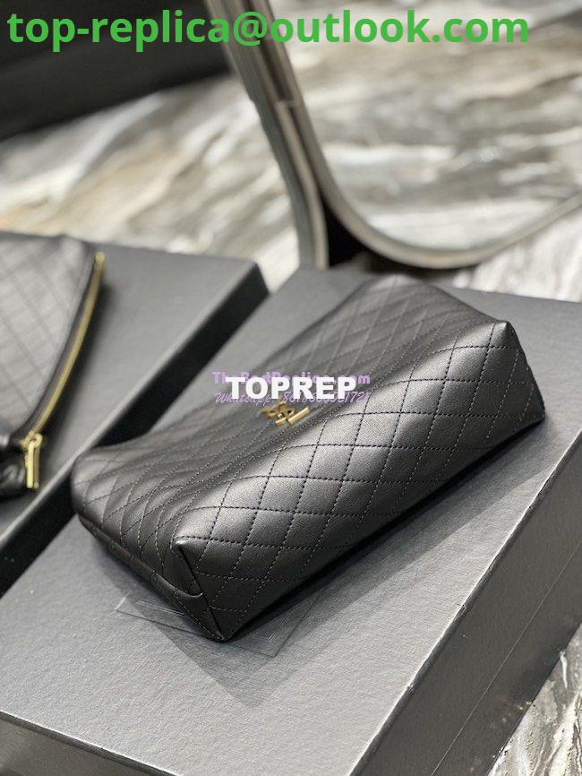 Replica YSL Saint Laurent Gaby Cosmetic Pouch In Quilted Leather 7339551 Black 10 Replica YSL Saint Laurent Gaby Cosmetic Pouch In Quilted Leather 7339551 Black 10
