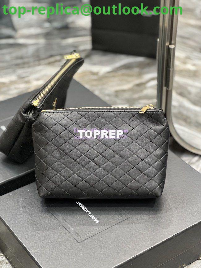 Replica YSL Saint Laurent Gaby Cosmetic Pouch In Quilted Leather 7339551 Black 11 Replica YSL Saint Laurent Gaby Cosmetic Pouch In Quilted Leather 7339551 Black 11