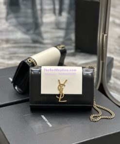 Replica YSL Saint Laurent Kate small two-tone leather shoulder bag Lambskin 742580 Replica YSL Saint Laurent Kate small two-tone leather shoulder bag Lambskin 742580