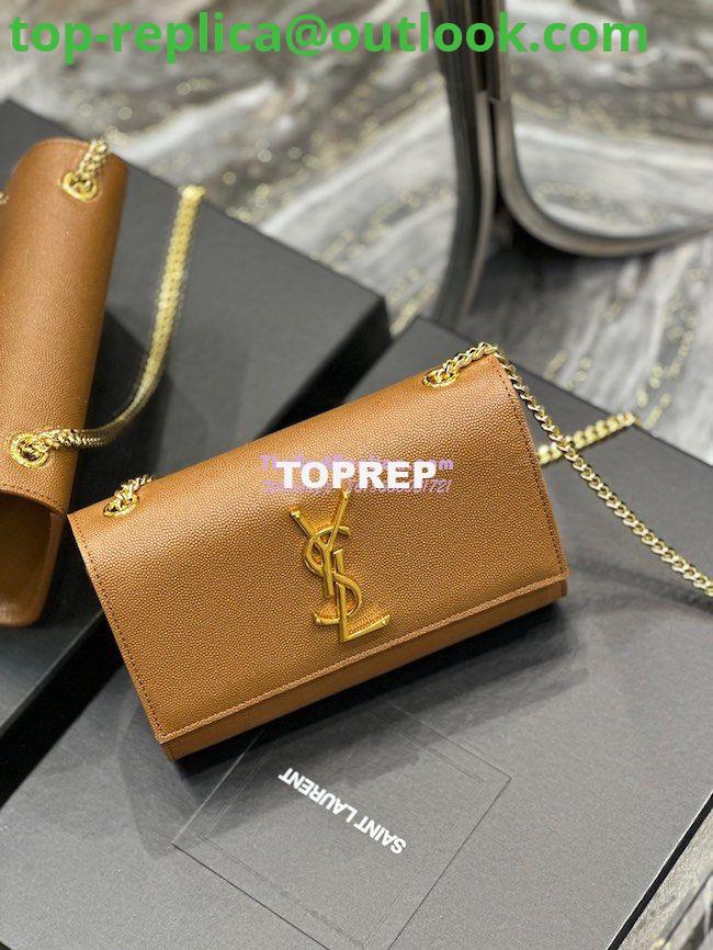 Replica YSL Saint Laurent Kate small chain bag in grain de poudre embossed leather 469390 Caramel 3 Replica YSL Saint Laurent Kate small chain bag in grain de poudre embossed leather 469390 Caramel 3