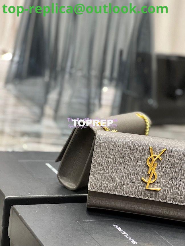 Replica YSL Saint Laurent Kate small chain bag in grain de poudre embossed leather 469390 Grey 5 Replica YSL Saint Laurent Kate small chain bag in grain de poudre embossed leather 469390 Grey 5