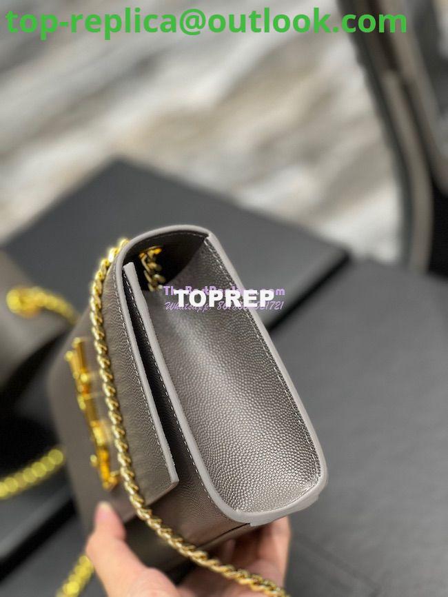 Replica YSL Saint Laurent Kate small chain bag in grain de poudre embossed leather 469390 Grey 6 Replica YSL Saint Laurent Kate small chain bag in grain de poudre embossed leather 469390 Grey 6