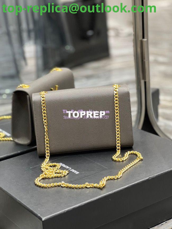 Replica YSL Saint Laurent Kate small chain bag in grain de poudre embossed leather 469390 Grey 11 Replica YSL Saint Laurent Kate small chain bag in grain de poudre embossed leather 469390 Grey 11