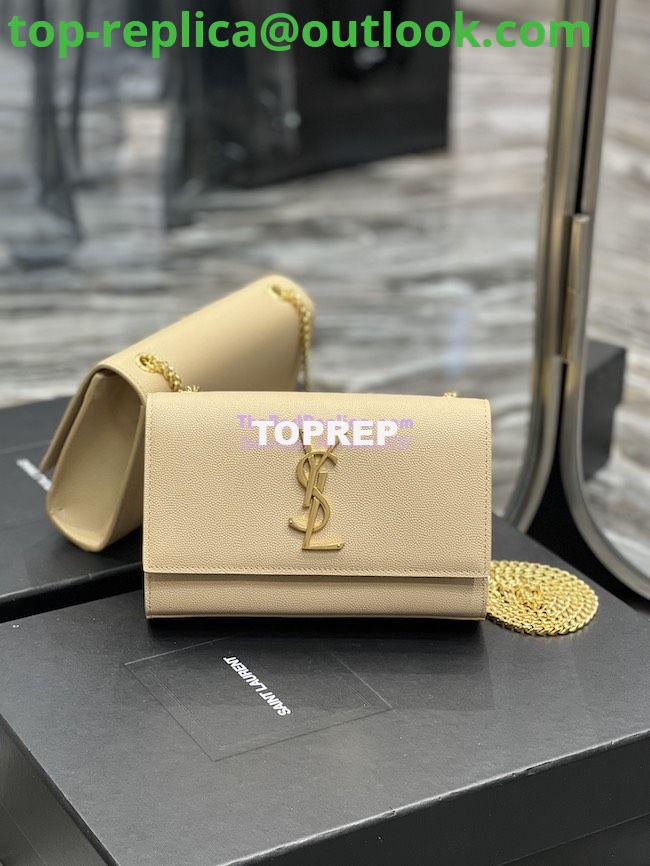 Replica YSL Saint Laurent Kate small chain bag in grain de poudre embossed leather 469390 Beige 2 Replica YSL Saint Laurent Kate small chain bag in grain de poudre embossed leather 469390 Beige 2