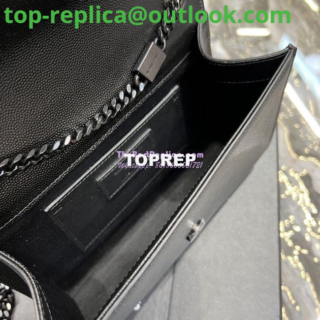 Replica YSL Saint Laurent Kate small chain bag in grain de poudre embossed leather 469390 Black All Black 8 Replica YSL Saint Laurent Kate small chain bag in grain de poudre embossed leather 469390 Black All Black 8