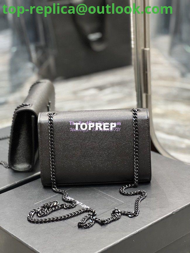 Replica YSL Saint Laurent Kate small chain bag in grain de poudre embossed leather 469390 Black All Black 9 Replica YSL Saint Laurent Kate small chain bag in grain de poudre embossed leather 469390 Black All Black 9