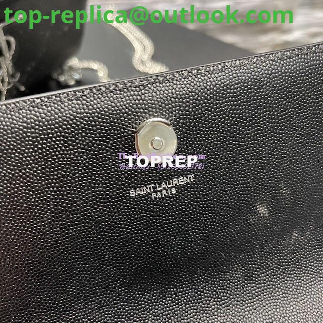 Replica YSL Saint Laurent Kate small chain bag in grain de poudre embossed leather 469390 Black silver 7 Replica YSL Saint Laurent Kate small chain bag in grain de poudre embossed leather 469390 Black silver 7